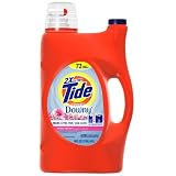Tide With A Touch Of Downy 2X Ultra Concentrated Detergent, April Fresh Scent, 72-Load Bottles (Pack of 2)