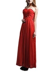 Sexy Strapless Sweetheart Striped Print Dots Print Polyester Empire   Waistline  Dress