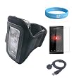 Microsoft Zune Black HD Armband with Armlength 10.5 Inch + Screen Protector + Zune HD USB Data Cable + Wristband