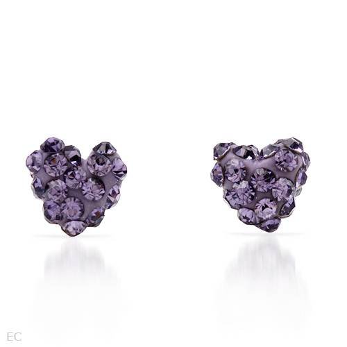 Genuine Morne Rouge (TM) Earrings. Crystal Gold Heart Earrings - Material/Stone: Crystal. 0.6 Grams in Weight and 6.5 mm in Length. 100% Satisfaction Guaranteed.