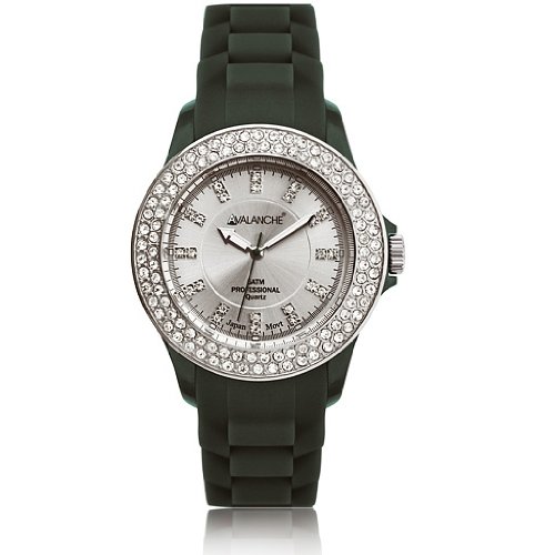 Avalanche Watch Damen-Armbanduhr Analog Plastik Silber AV-107S-GR-40