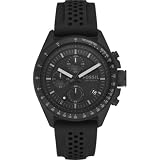 Fossil Fossil Men's Decker Chronograph Watch with Black Silicon Strap