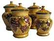 4pc ceramic canister set tuscany grape