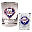 Philadelphia Phillies Rocks Glass & Square Shot Glass Set - Primary Logo MLB Baseball