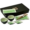 8 Pieces Japanese Green Color Dinnerware Set