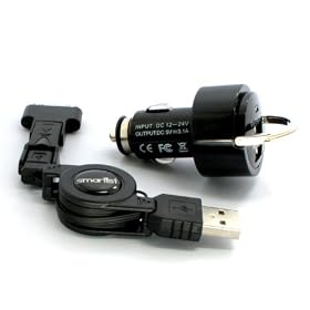 Gekiten Dual USB Car Charger 3.1A �u���b�N �� GE-IP023-BK �y�A�b�v�� �A���h���C�h �Ή� USB�[�d�P�[�u���t�� �z