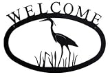 Large Beach Blue Heron Welcome Sign - B000XD7W64