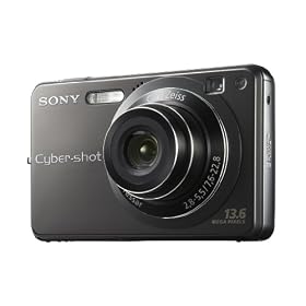 Sony DSC-W300 Titanium-Coated Digital Camera - Black (13.6MP, 3x Optical Zoom) 2.7" LCD