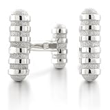 Bling Jewelry Men Sterling Silver Groove Cufflinks [Jewelry]