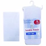 Luvable Friends Cotton Tights for Baby-White - 0-9 Months