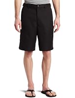 Haggar Men's Cool 18 Gabardine Hidden Expandable-Waist Plain-Front Short