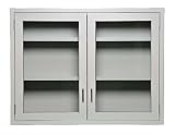 41Y OeKPNQL. SL160  Looped Logic LL4736EM SSAA Shadow Gray 2 Hinged Framed Glass Doors Modular Steel Wall Cabinet with Chemical Resistant Powder Coated Finish, 47 Length x 36 Height x 13 Depth
