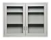 Looped Logic LL4736EM-SSAA Shadow Gray 2 Hinged Framed Glass Doors Modular Steel Wall Cabinet with Chemical Resistant Powder Coated Finish, 47" Length x 36" Height x 13" Depth