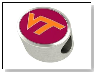 Virginia Tech Hokies Bead Premium Series Fits Most European Style Bracelets. In Stock for Fast Shipping.