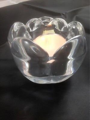 4Pce X Glass Lotus Tea Light Holder - 9Cm Diameter X 7Cm High. Solid. Wedding