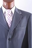 Men's Single Breasted 3 Button Superior 150s Extra Fine Gray Dress Suit with Vest