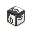 19mm d6 "Art Deco" Dice, Black w/ chrome
