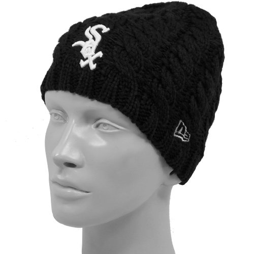 New Era Chicago White Sox Ladies Black Cable Knit Beanie