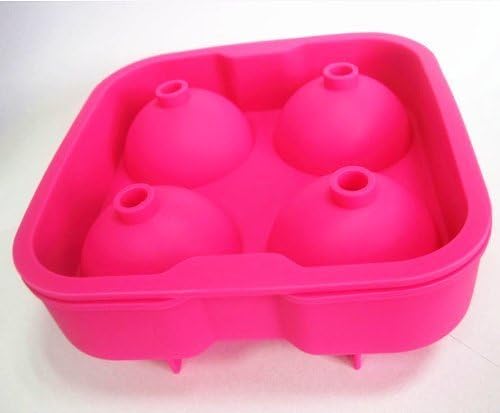 #1 Ice Ball Maker - Sweet Surface Ice Ball Mold - Great Whiskey Ice Balls - Premium Flexible Silicone Round Spheres Ice Tray- Molds 4 X 4.5cm Round Ice Ball Spheres (Pink)