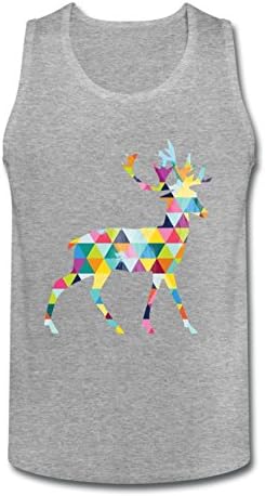 FLLVXP Men's The Colored squares Deer Tank Top 100% Cotton