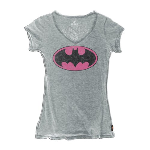  Trunk Ltd Ladies Batman Logo V-Neck Shirt ,