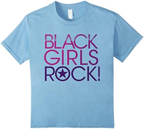 Kids Black Girls R*ck T Shirt 6 Baby Blue