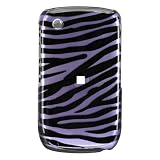 Premium Designer Hard Snap On Crystal Case for the Blackberry 8520 Curve/Gemini - Cool Purple Lavender Zebra Print