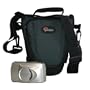 Lowepro Topload Zoom 1 (Navy Blue) Camera Bag + Accessory Kit for Canon Rebel XSi, XS, T1i, XTi, 50D, 7D, Nikon D40, D60, D3000, D5000, D90, D300, D300s, D700, Olympus Evolt E-30, E-450, E-520, E-620, and Sony Alpha A230, A330, A380, A500, A550, A700 Digital SLR Cameras