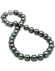 Bling Jewelry 14mm South Sea Shell Peacock Black Pearl Bridal Necklace 16 18... by 