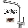 Sanlingo K�chenarmatur Sp�ltischarmatur mit Geschirrbrause aus Edelstahl MASSIV