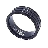 Tungsten Carbide Men's Ladies Unisex Ring Aniversary/engagement/wedding Band 8mm (5/16 Inch) Black Plating Grooved Comfort Fit (Available in Sizes 8 to 12) Size 12