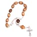 Chaplet / Bracelet Holy Rosary - Olive wood with Holy Land Soil center (19 cm or 7.5")