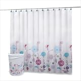 Bathroom Sets 14 Piece Hamper Shower Curtain and Blue Hook Set with Flower Design by 
