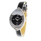 Montre argent&eacute;e bracelet cuir fin