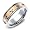 14K Two-Tone Gold Christian Cross Handmade Wedding Band Ring