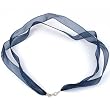 Organza Ribbon Necklace Blue w Sterling Clasp 17 Inch