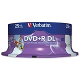 Verbatim DVD+R Recordable Disk Double Layer Printable Spindle 8x 240min 8.5Gb Ref 43667 [Pack 25]