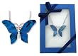 Blue Paua Shell Butterfly Necklace Gift Boxed