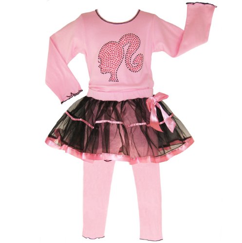 New Girls Boutique BARBIE cotton kids Clothing tutu set