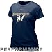 Milwaukee Brewers T Shirt : Nike Milwaukee Brewers Ladies Navy Blue MLB Dri-FIT Graphic Performance T Shirt