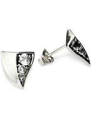 Elizabeth and James Thorns Sterling Silver White Sapphire Stud Earrings