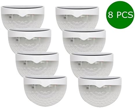 Solar Light, SimPra Outdoor 6 LED Solar Light for Garden, Wall, Yard, Fence, Balcony, (8 Pack, Warm White)