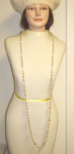 Simulated Ivory Pearls Very Long Chain Necklace for Women and Teensarrings for Women and Teens
