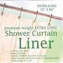 Extra Long PREMIUM Weight VINYL Shower Curtain/Liner 72'' wide x 84'' long - SUPER CLEAR