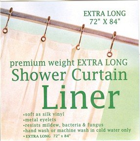 Extra Long PREMIUM Weight VINYL Shower Curtain/Liner 72
