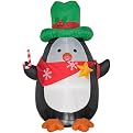 Lighted Airblown Cowboy Penguin - 8'