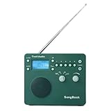Tivoli Audio SongBook AM / FM Alarm Clock Travel Radio, Green