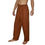 Mens NFL Cleveland Browns Plaid Finest Cotton Sleepwear / Pajama Pants - Orange & Black (Size: 2XL)