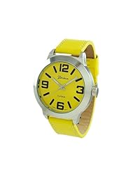 GENEVA PLATINUM WOMENS STITCHING WATCH- YELLOW