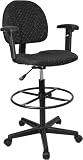 Ergonomic Multi Function Drafting Stool with Adjustable Arms [BT-659-BLK-ARMS-GG]